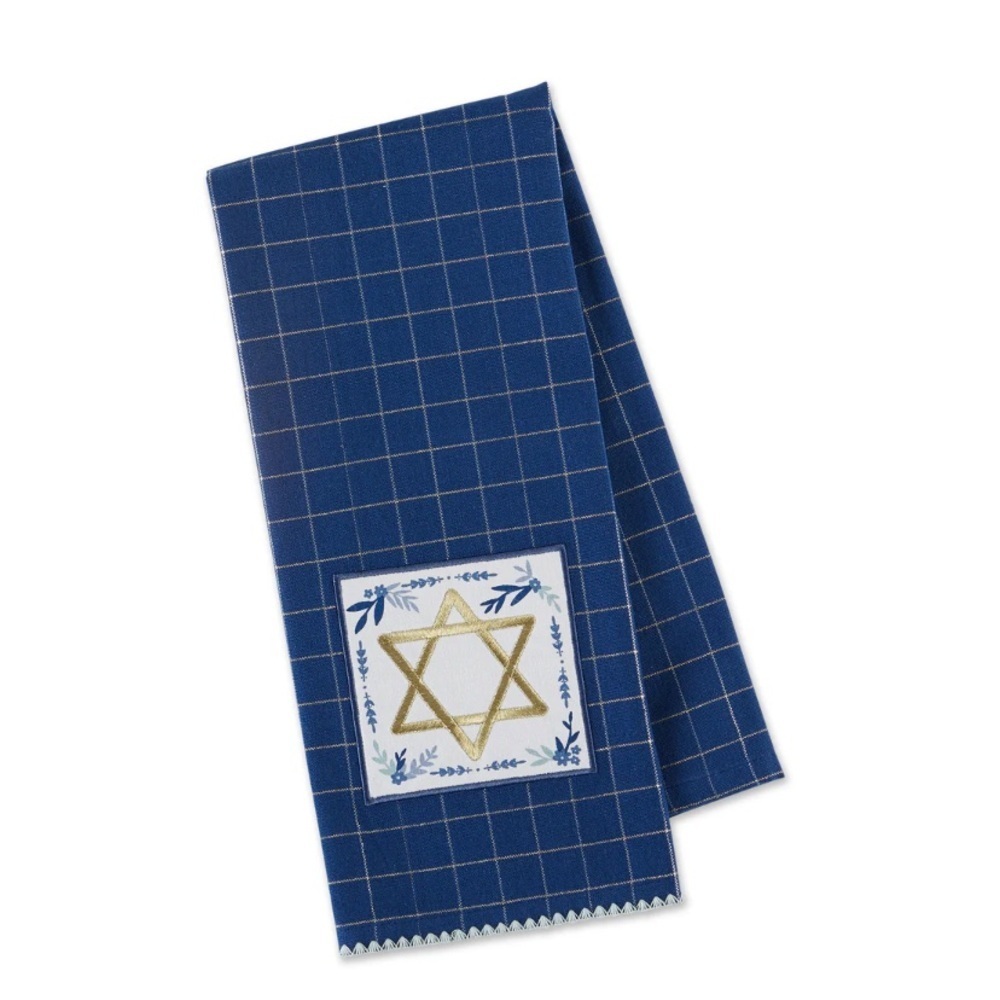 Star of David embroidered dish towel